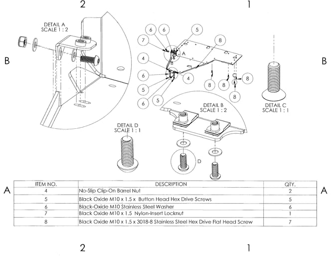 OWL-027724021 REV2 4.2.25 Front Aluminum skid assembly drawing.